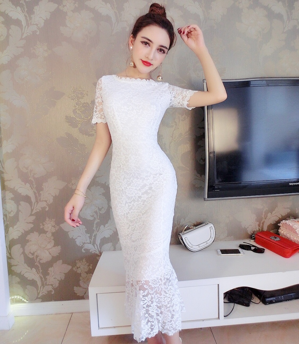 Slim pinched waist long dress bottoming package hip dress