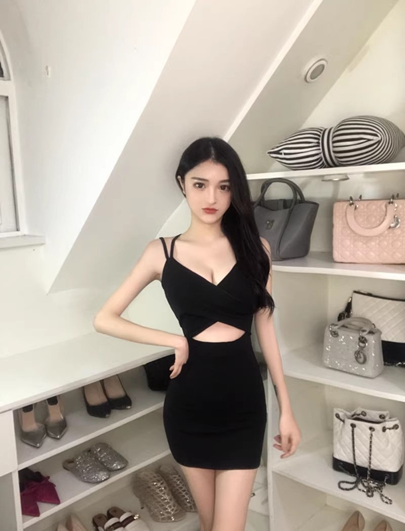Nightclub sling sexy package hip dress