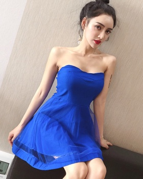 Nightclub sexy wrapped chest dress