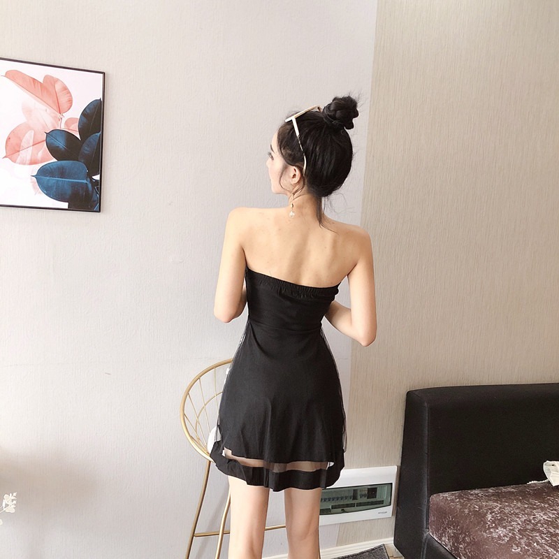 Nightclub sexy wrapped chest dress