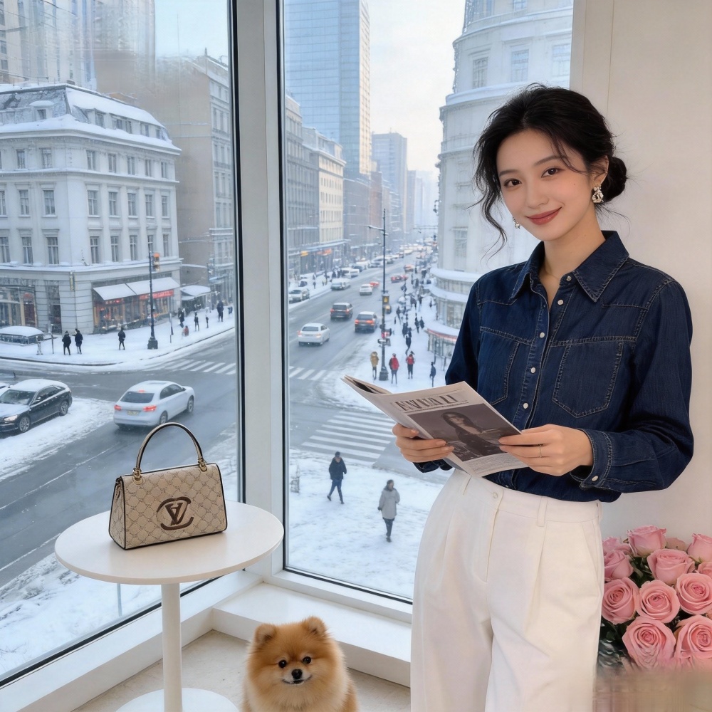 Spring and autumn denim American style retro shirt