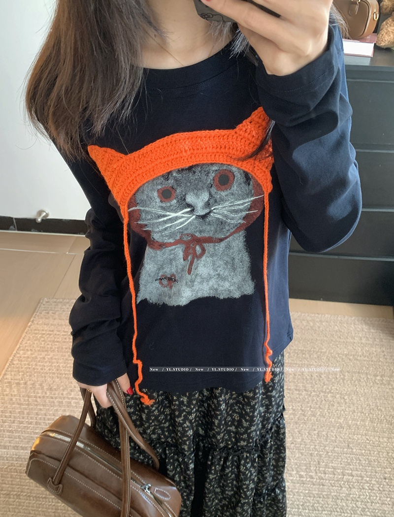 Long sleeve tops spring and autumn T-shirt