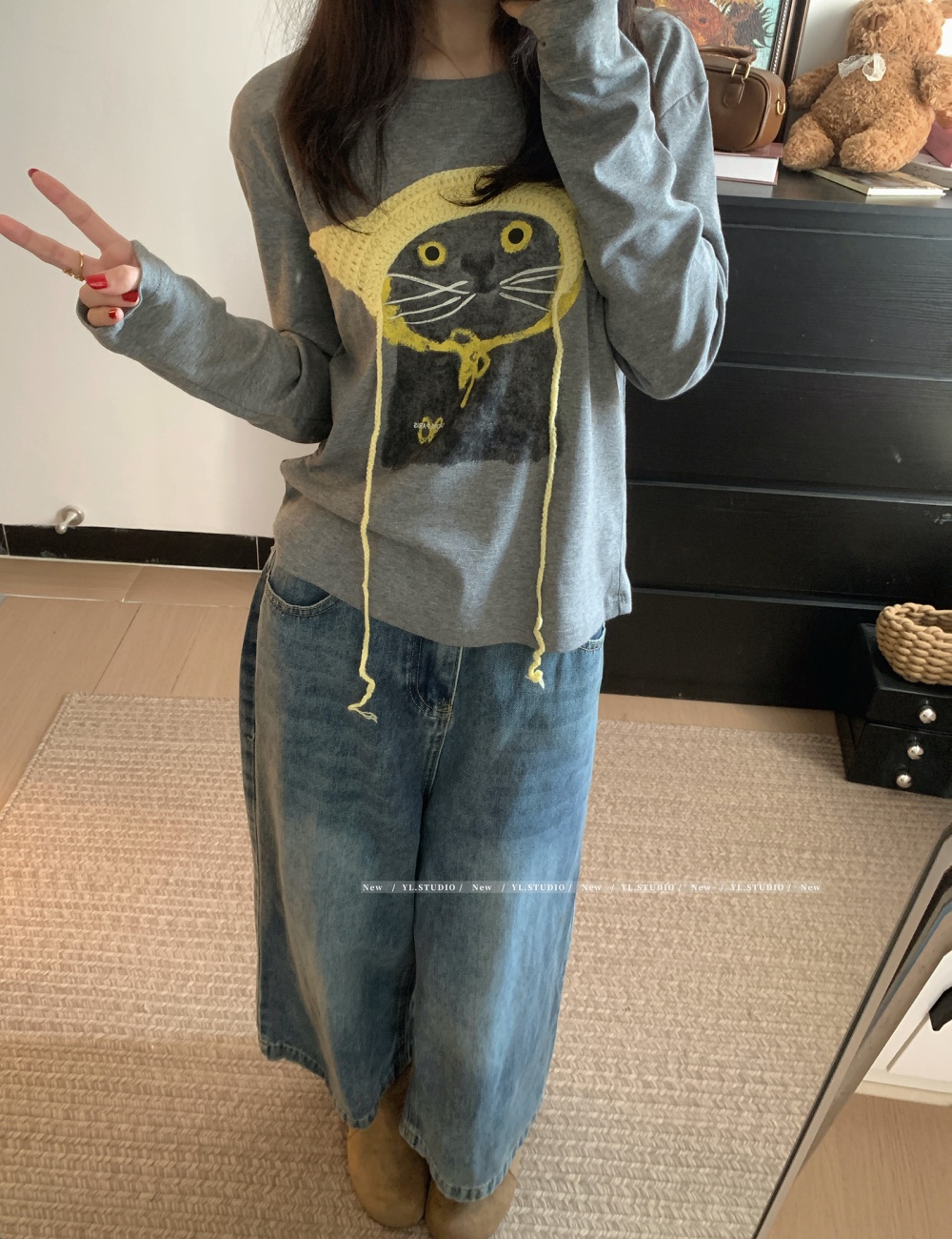 Long sleeve tops spring and autumn T-shirt