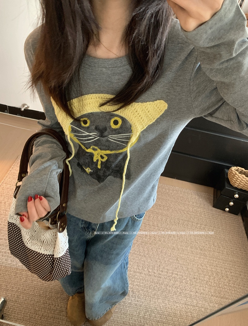 Long sleeve tops spring and autumn T-shirt