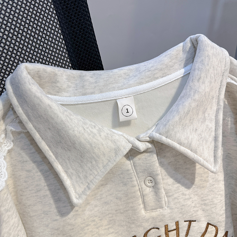 Cartoon loose tops lace hoodie for women