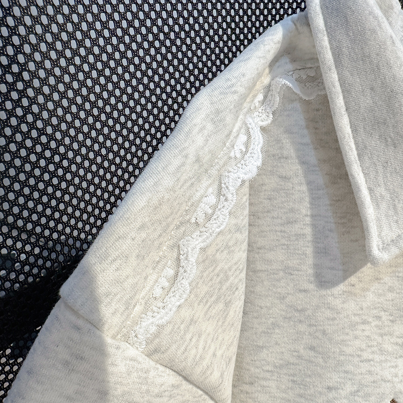 Cartoon loose tops lace hoodie for women