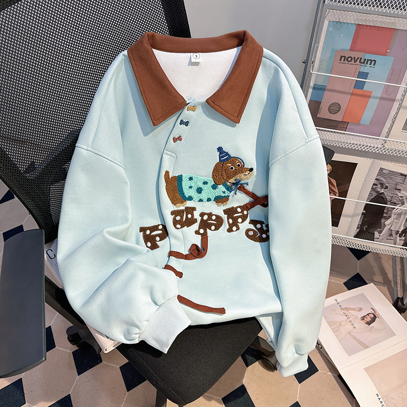 Spring and autumn hoodie mixed colors tops for women