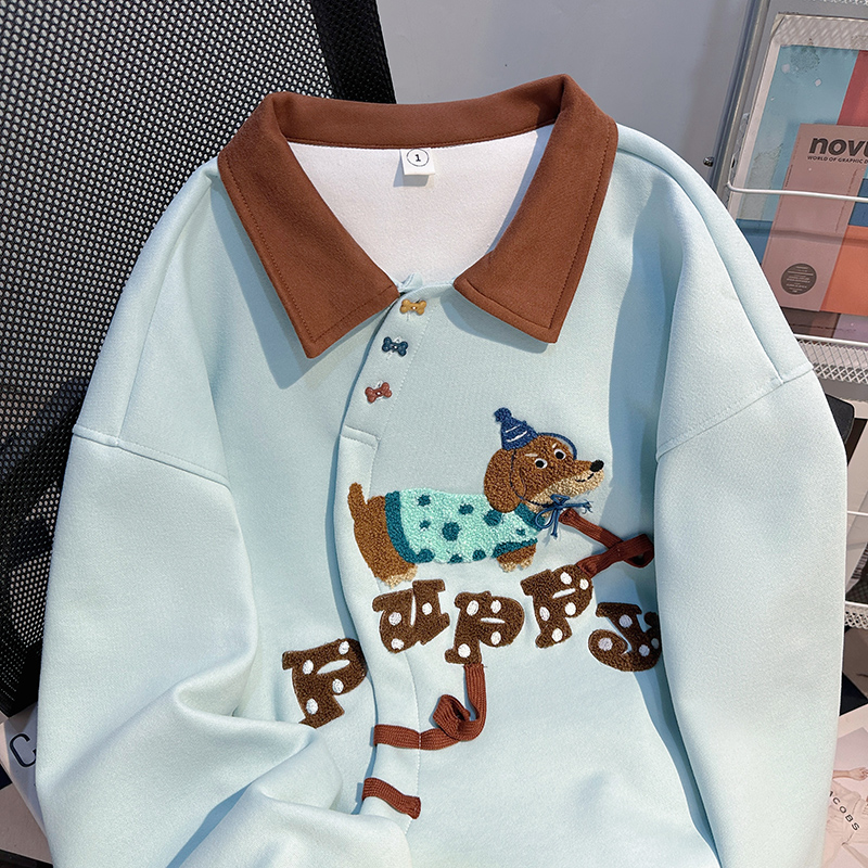 Spring and autumn hoodie mixed colors tops for women