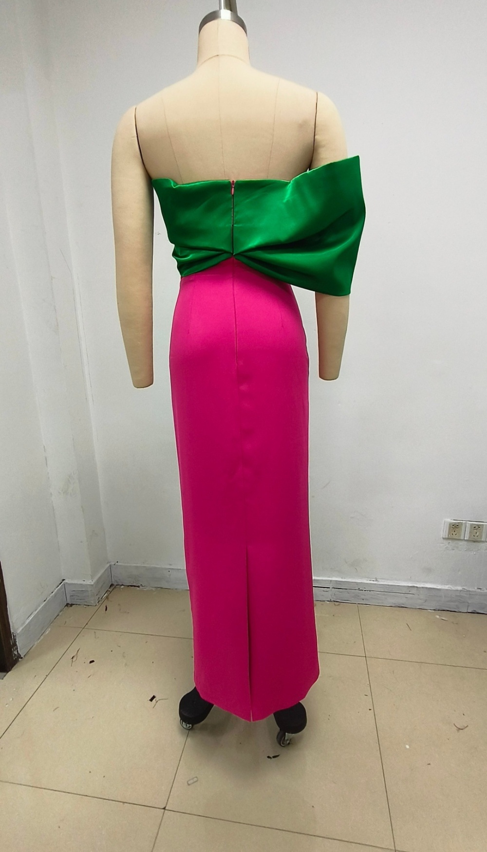 Mermaid mixed colors evening dress slim long dress