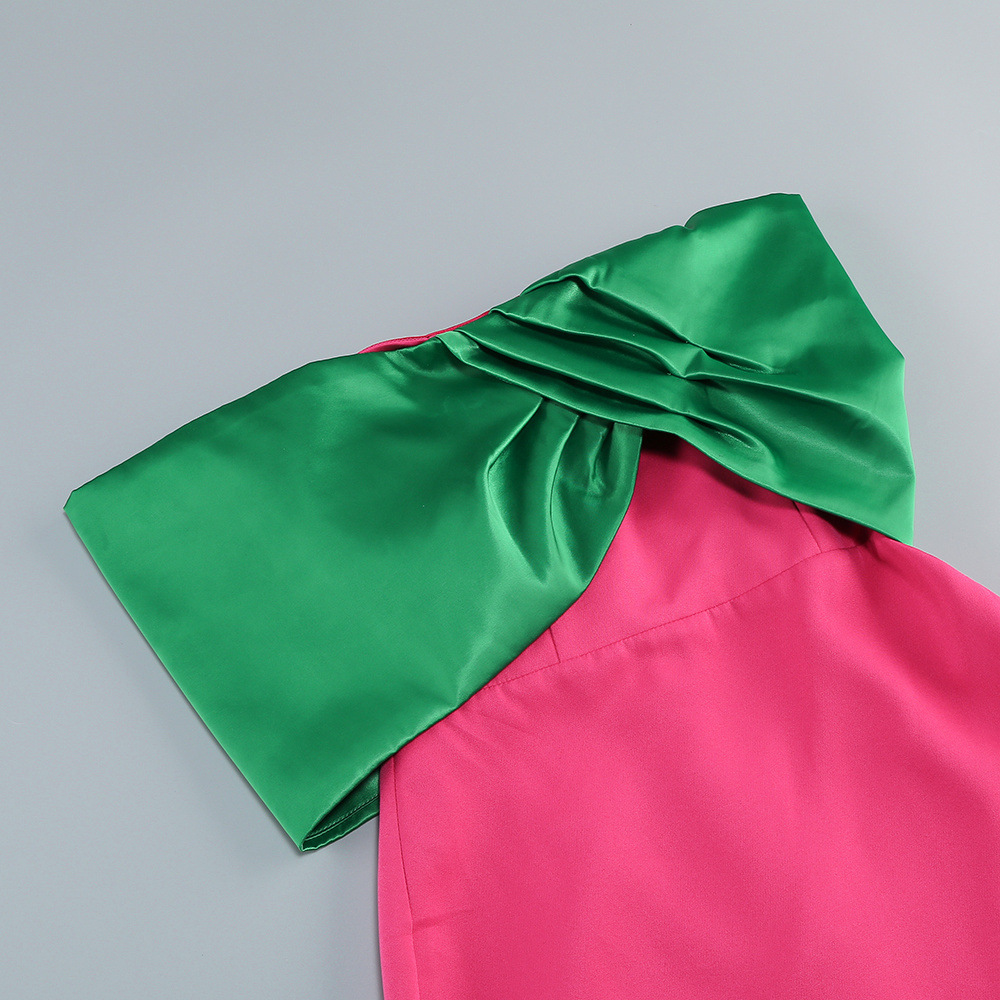 Mermaid mixed colors evening dress slim long dress