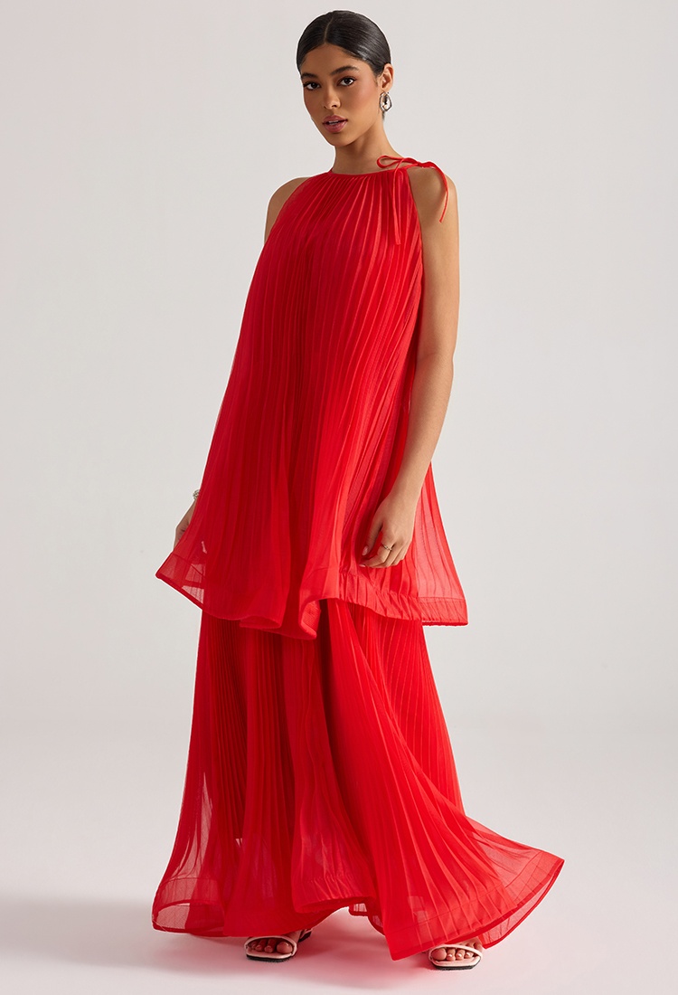 Crimp seaside dress halter big skirt long dress