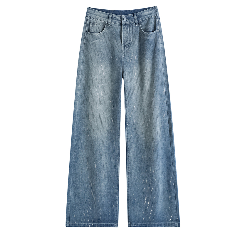 Spring loose long pants starry denim wide leg pants