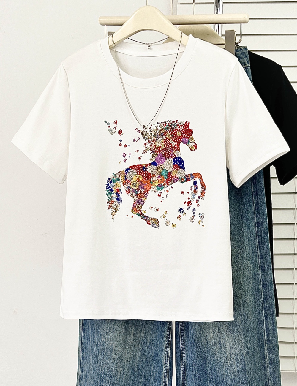 Short sleeve slim tops all-match T-shirt for women