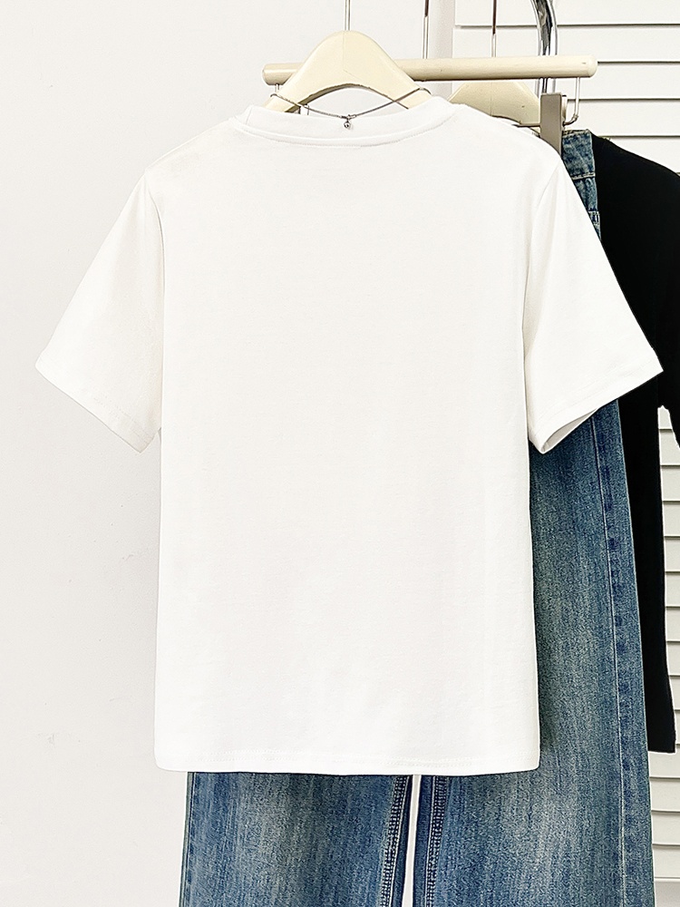 Short sleeve slim tops all-match T-shirt for women