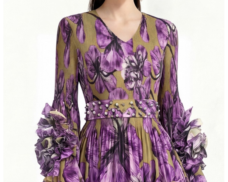 Printing dress cake Bohemian beach dress