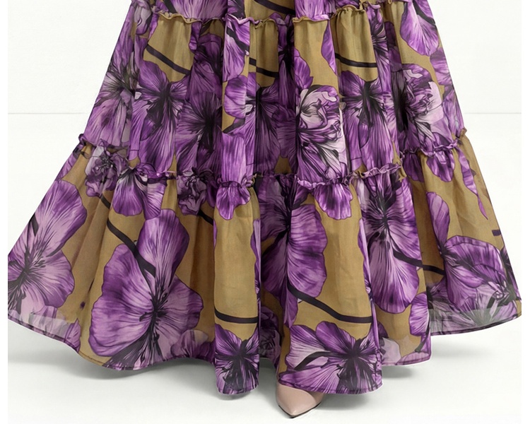 Printing dress cake Bohemian beach dress