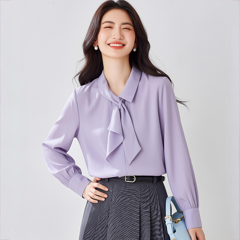 Long sleeve shirt chiffon bottoming shirt for women