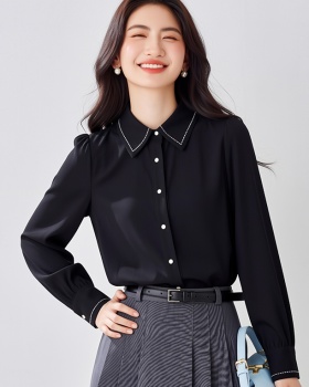 Satin mixed colors shirt inside the ride tops for women