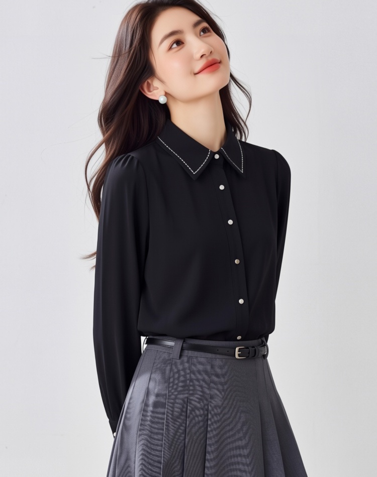 Satin mixed colors shirt inside the ride tops for women