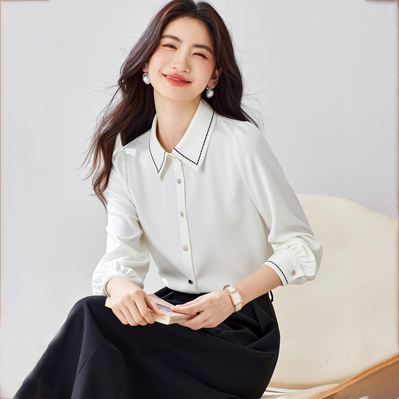 Satin mixed colors shirt inside the ride tops for women