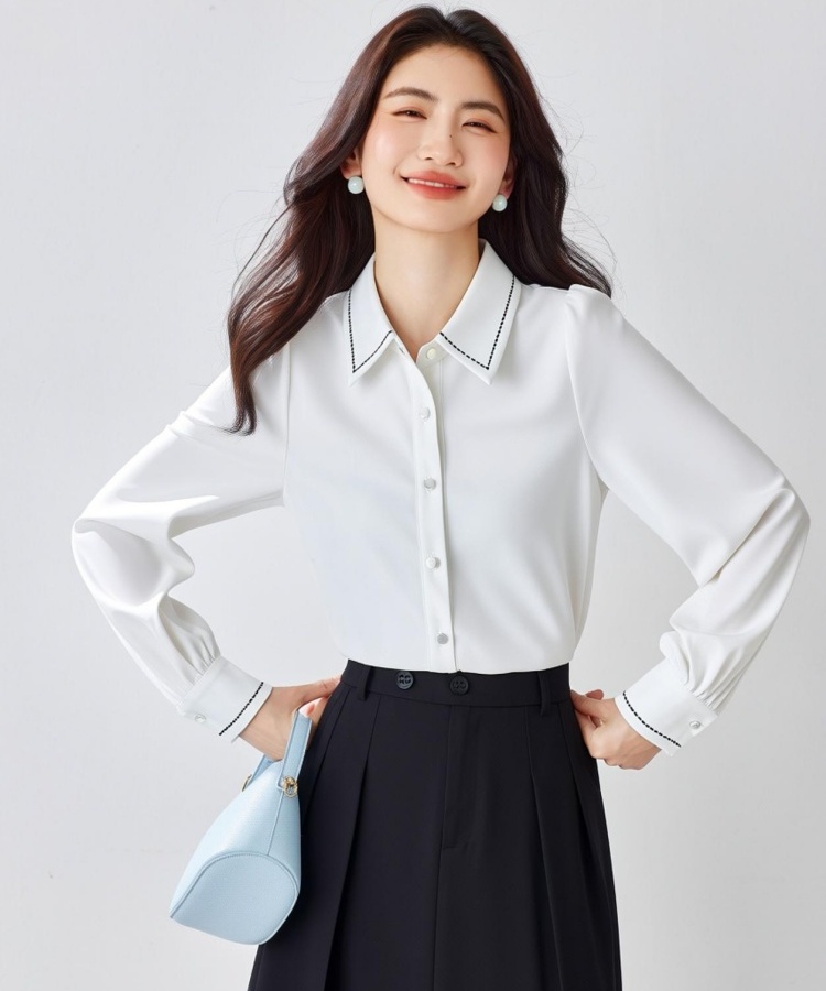 Satin mixed colors shirt inside the ride tops for women