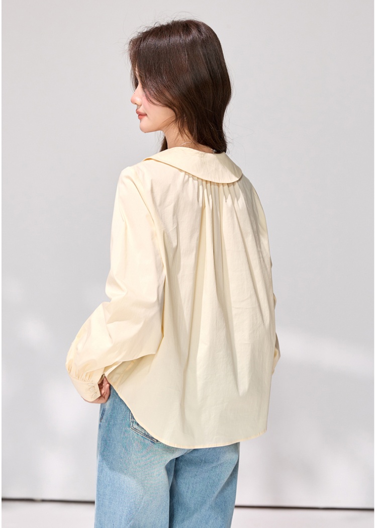 Doll collar all-match shirt spring long sleeve tops