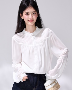 Temperament long sleeve small shirt white shirt