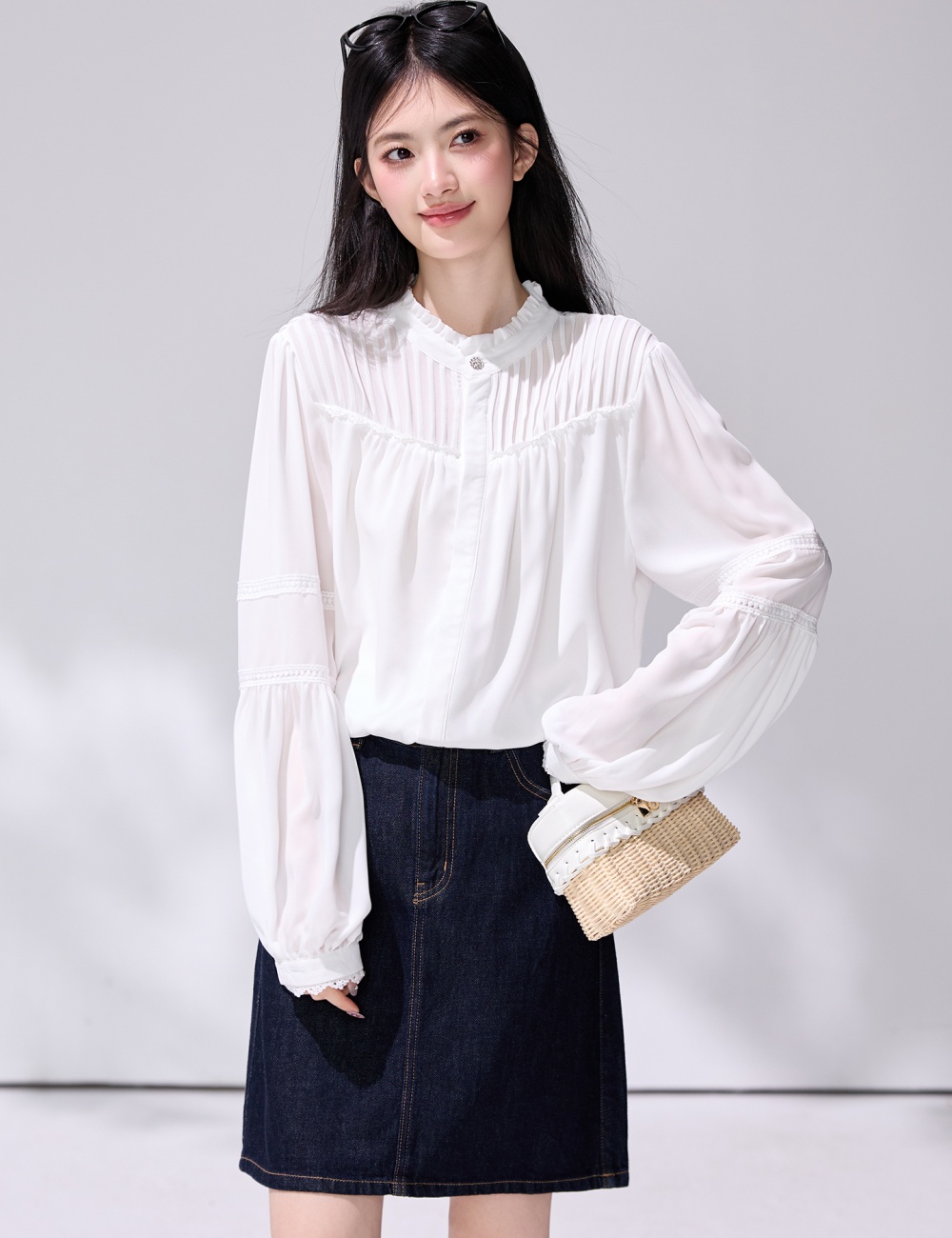 Temperament long sleeve small shirt white shirt