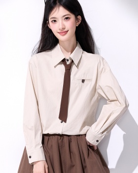 Casual retro tops France style spring shirt for women