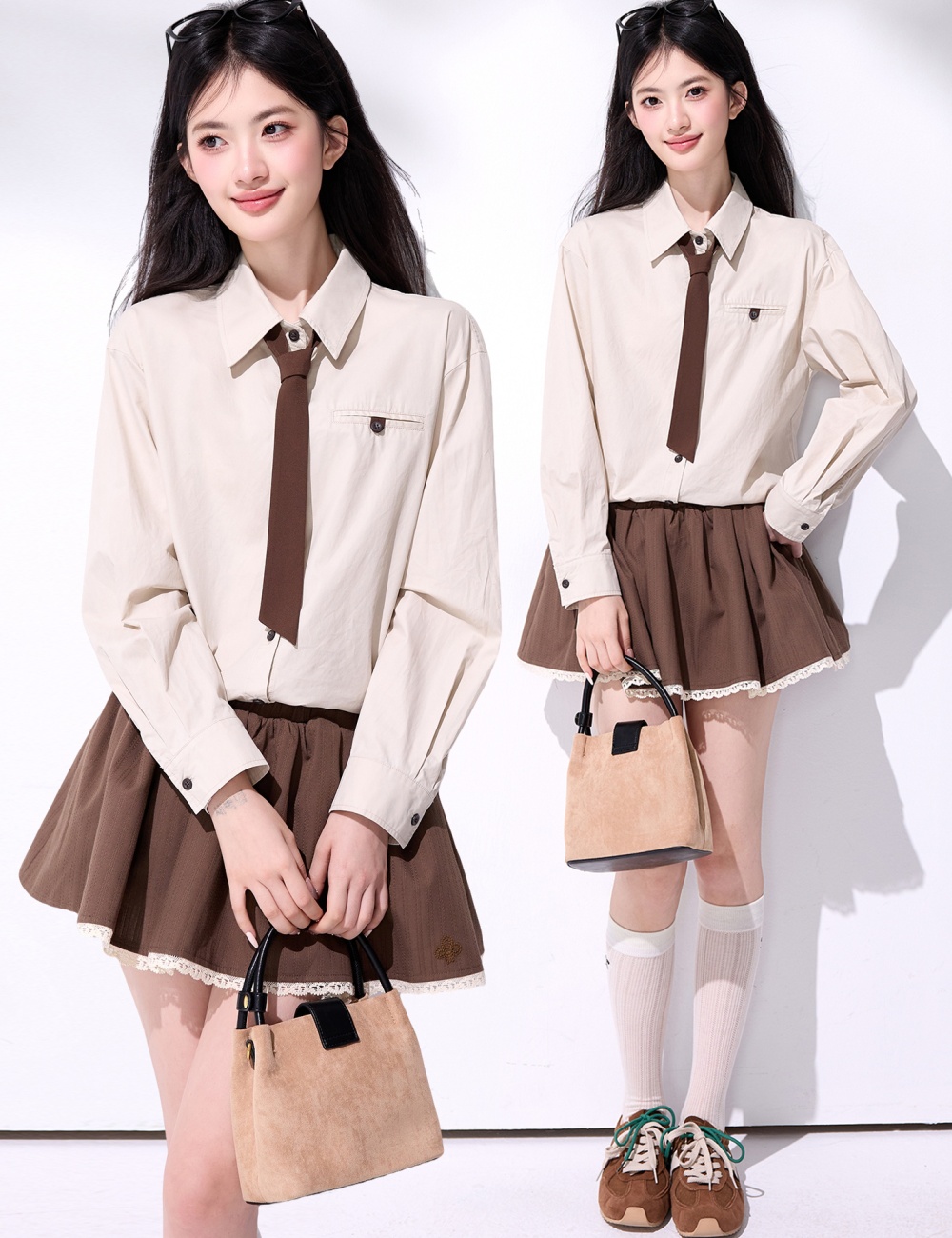 Casual retro tops France style spring shirt for women