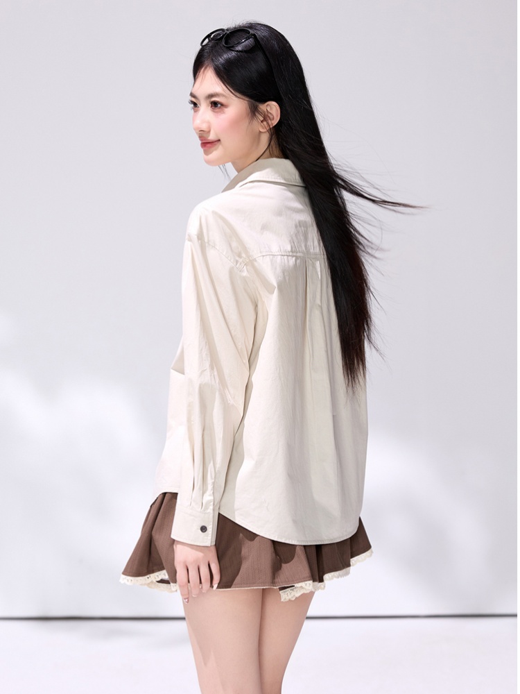 Casual retro tops France style spring shirt for women