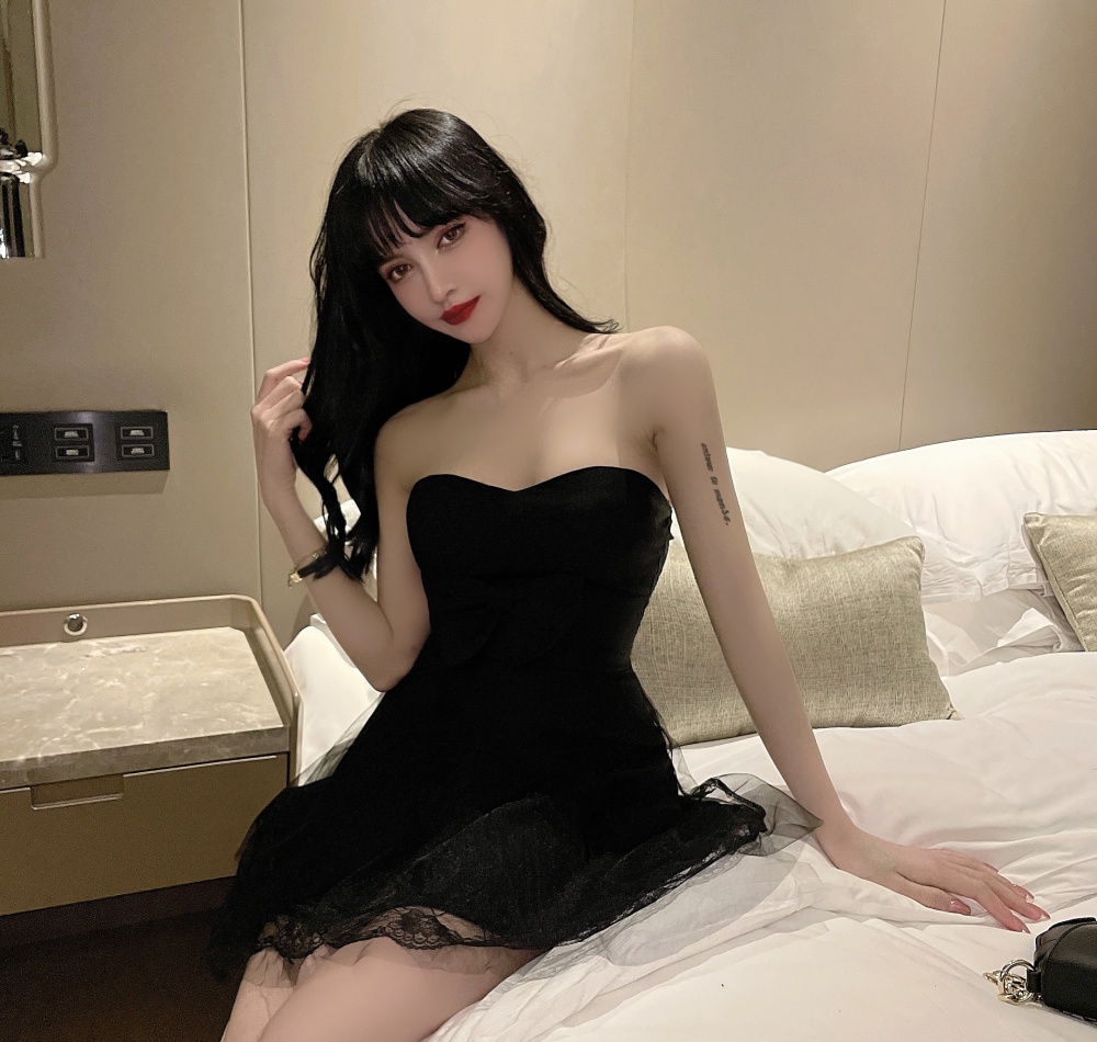 Sexy night show dress bridesmaids bow Sexy underwear