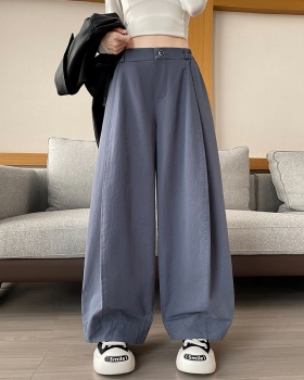 Pure cotton casual pants wide leg long pants for women