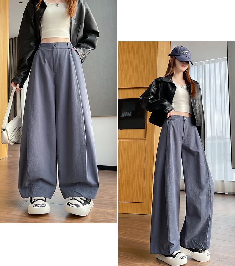 Pure cotton casual pants wide leg long pants for women