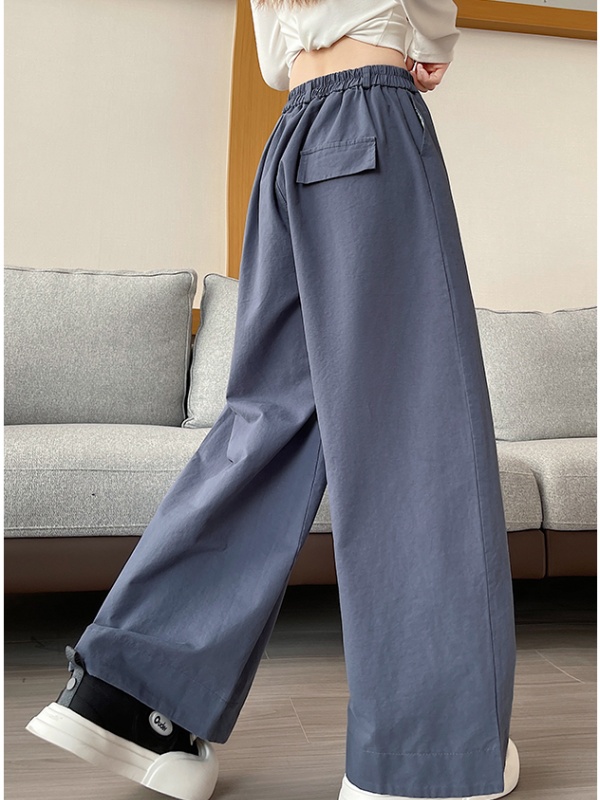 Pure cotton casual pants wide leg long pants for women