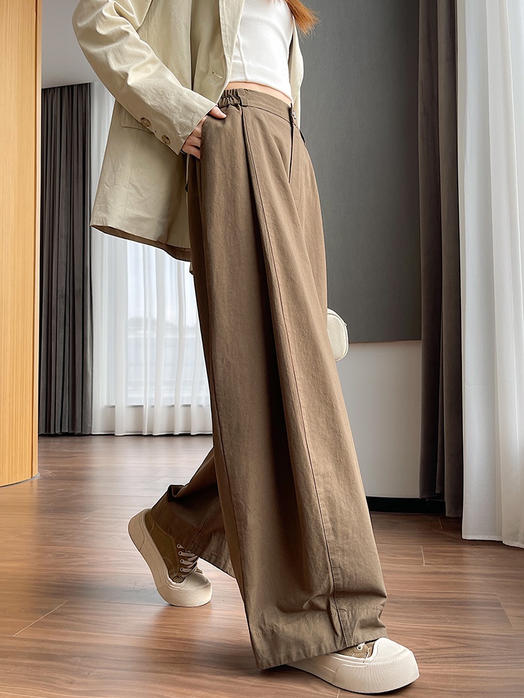 Pure cotton casual pants wide leg long pants for women