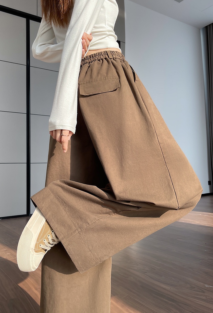 Pure cotton casual pants wide leg long pants for women
