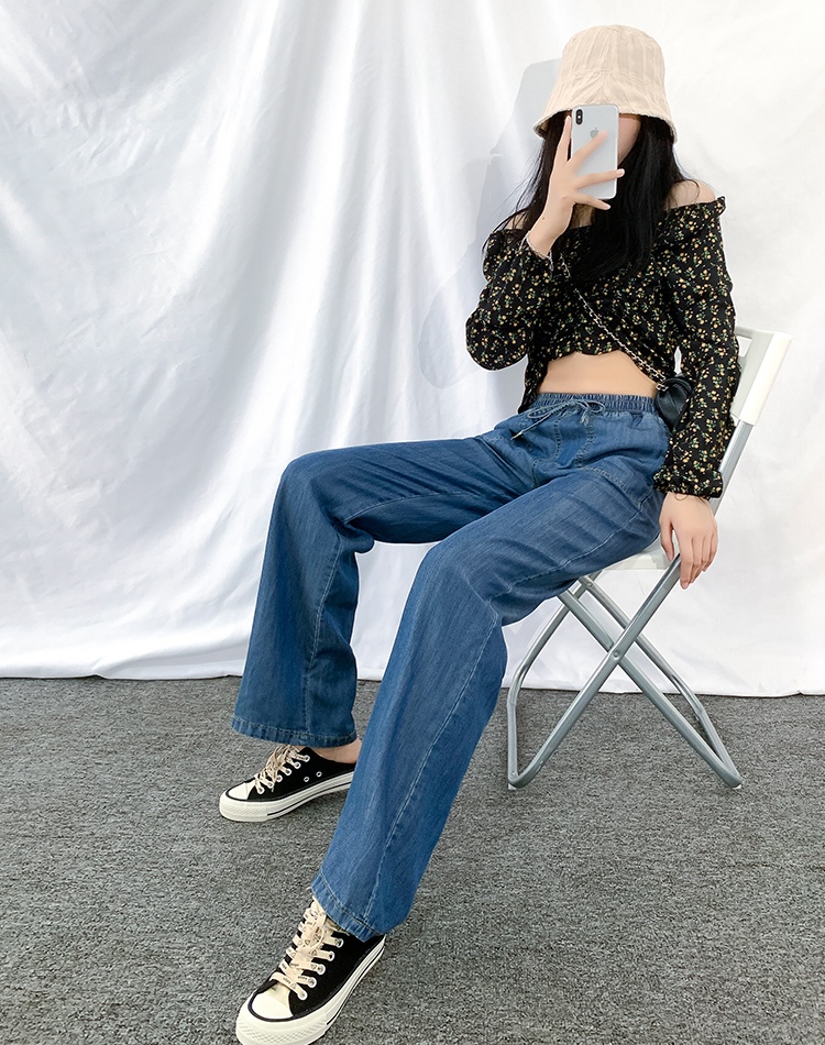 Mopping thin summer wide leg pants high waist drape pants