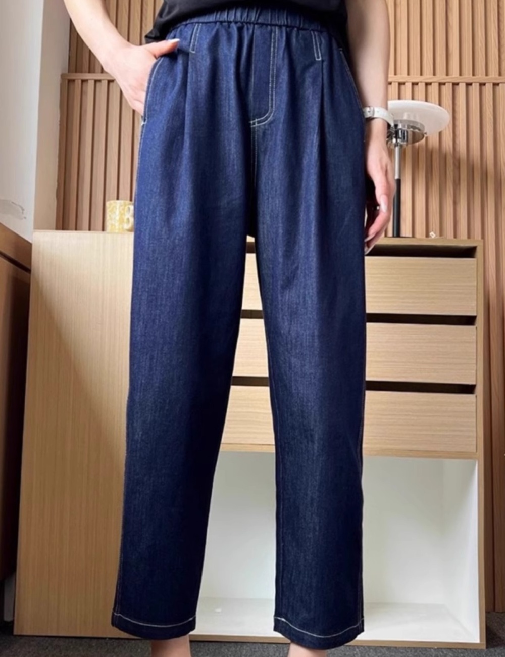Large yard straight spring jeans loose slim pants