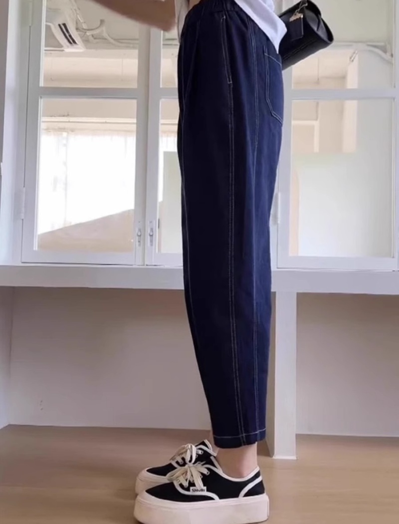 Large yard straight spring jeans loose slim pants
