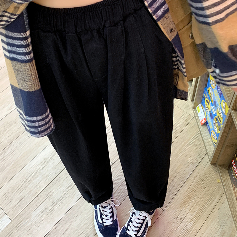 High waist elastic waist pants loose jeans for women