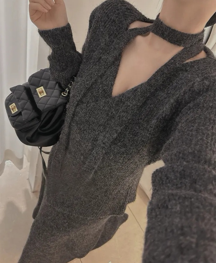 Knitted irregular skirt tender sweater 3pcs set