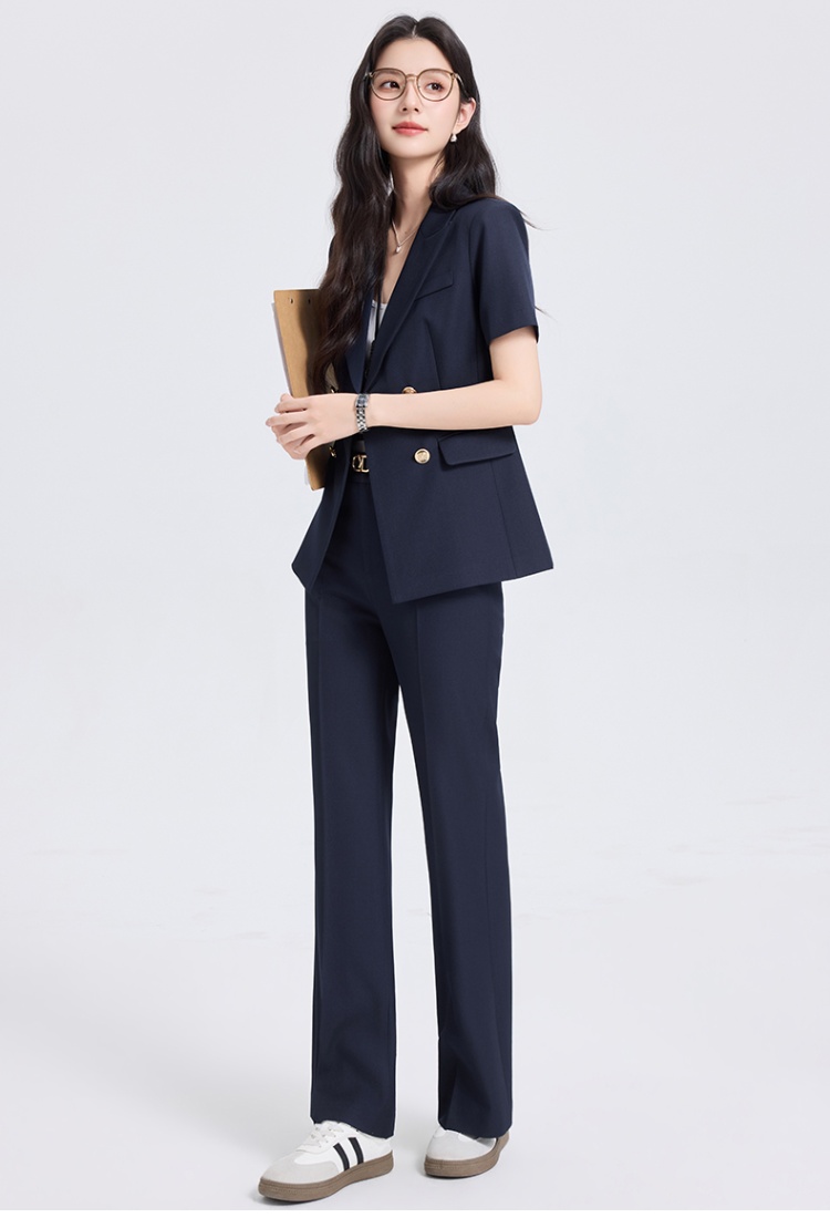 Thin summer business suit profession suit pants a set