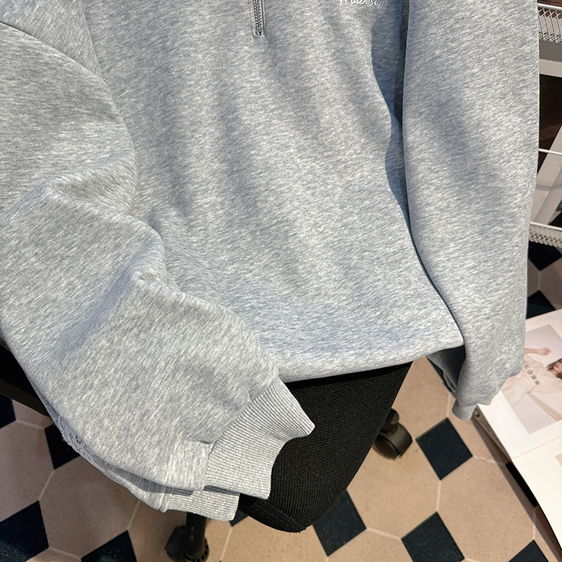 Bow thin hoodie embroidery tops for women