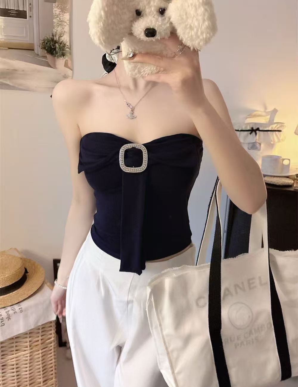 Spring spicegirl vest bow beauty back tops for women