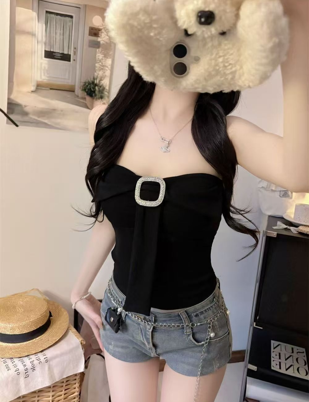 Spring spicegirl vest bow beauty back tops for women