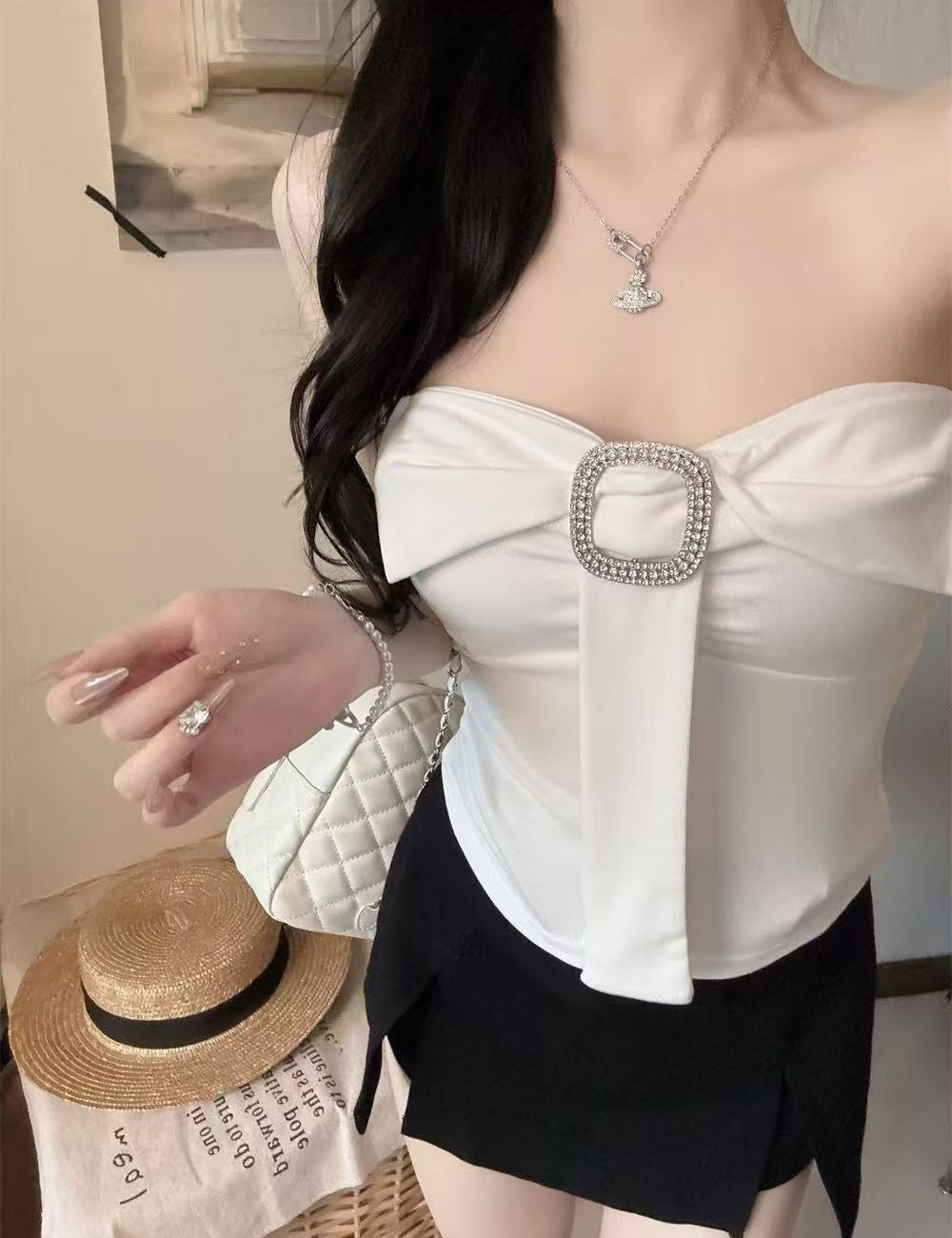 Spring spicegirl vest bow beauty back tops for women