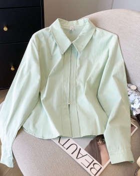 Pure cotton Korean style jacket spring long sleeve shirt for women