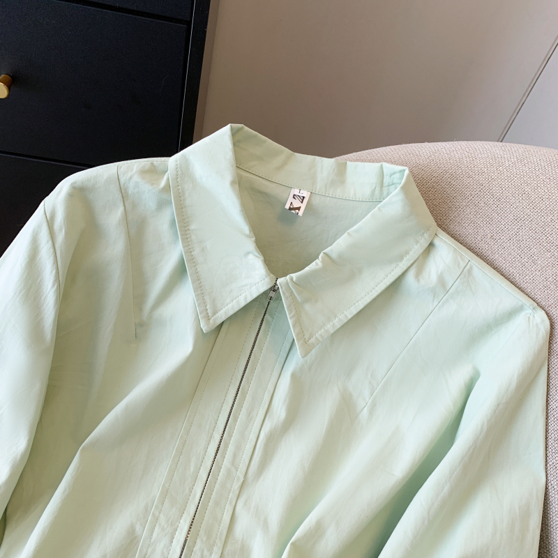 Pure cotton Korean style jacket spring long sleeve shirt for women