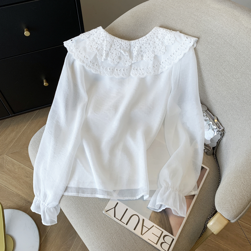 France style loose shirt niche long sleeve tops for women